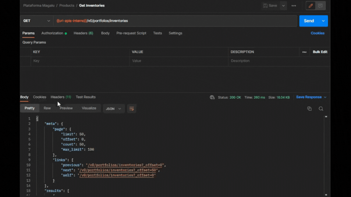 Exemplo onde encontrar o x-request-id no Postman